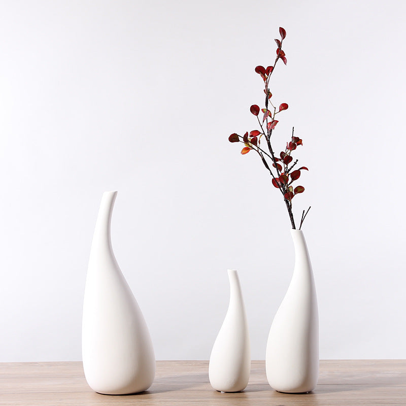 Modern Water Drop Ceramic Hanging Vase – Abstract Decorative Ornament for Home & Office