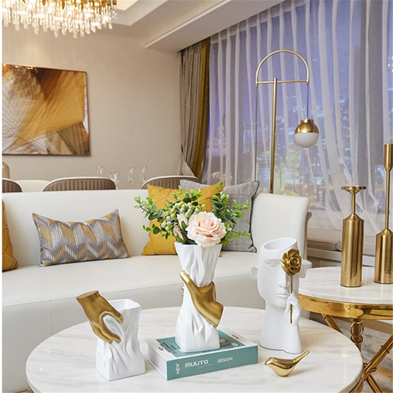 European Style Resin Vase Ornament – Elegant Decorative Home Accent