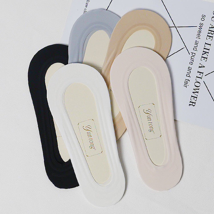 Ice Silk Boat Socks for Women – Ultra-Thin Invisible Non-Slip Cotton Bottom Socks | Breathable Summer No-Show Socks