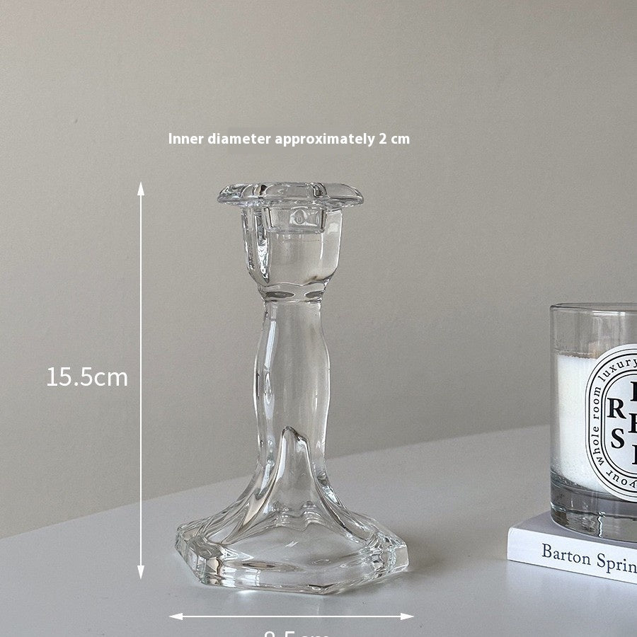 Northern European Retro Crystal Candle Holder – Elegant Glass Decor