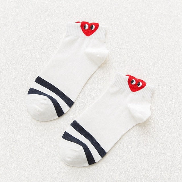 Cute 3D Heart Ear Socks for Women – Kawaii Big-Eyes Casual Socks | Soft, Breathable & Trendy Campus Style
