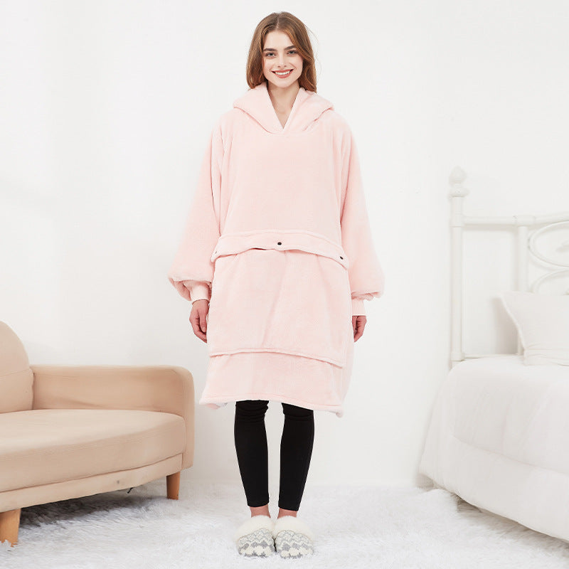 Heated Oversized Hoodie Blanket – Cozy Sherpa Wearable Blanket