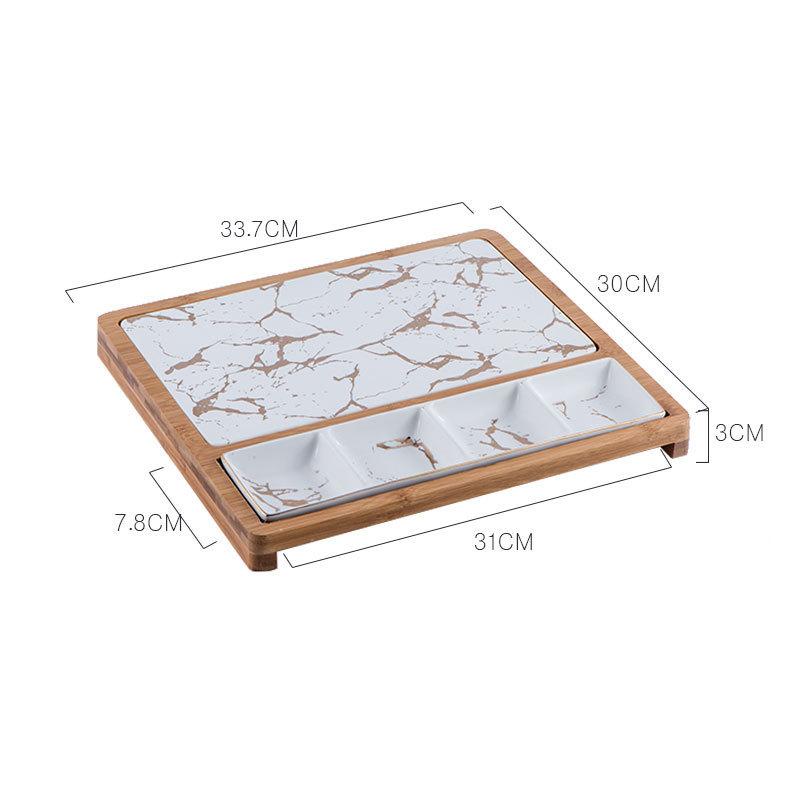 Nordic Ceramic Rectangle Tray – Porcelain Plate for Pizza & Snacks