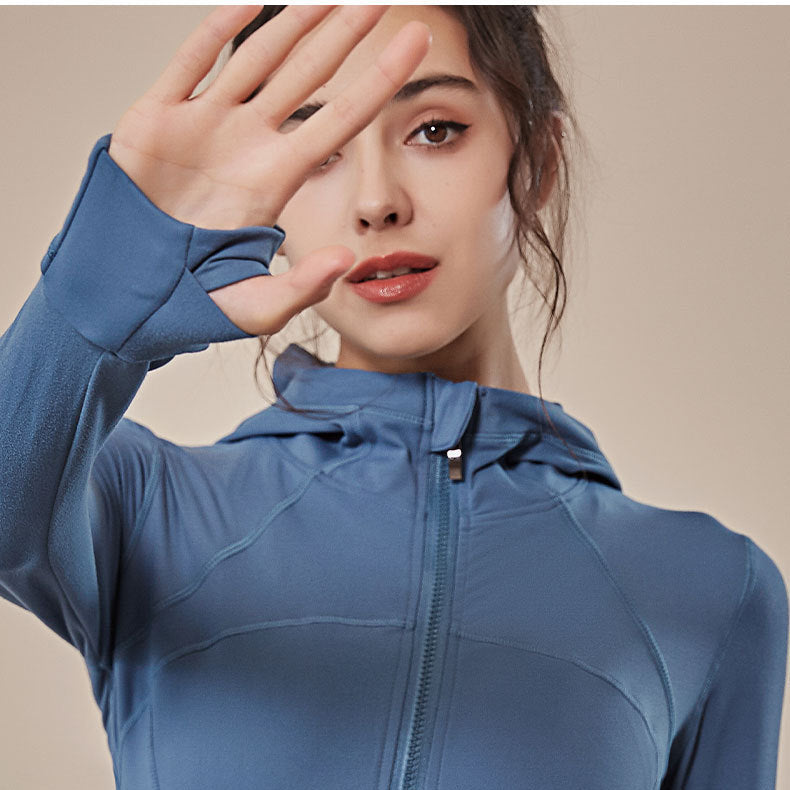 Breathable Women’s Nylon Jacket – Lightweight Plain Outerwear in Blue, Black, Gray &  Dusky Pink