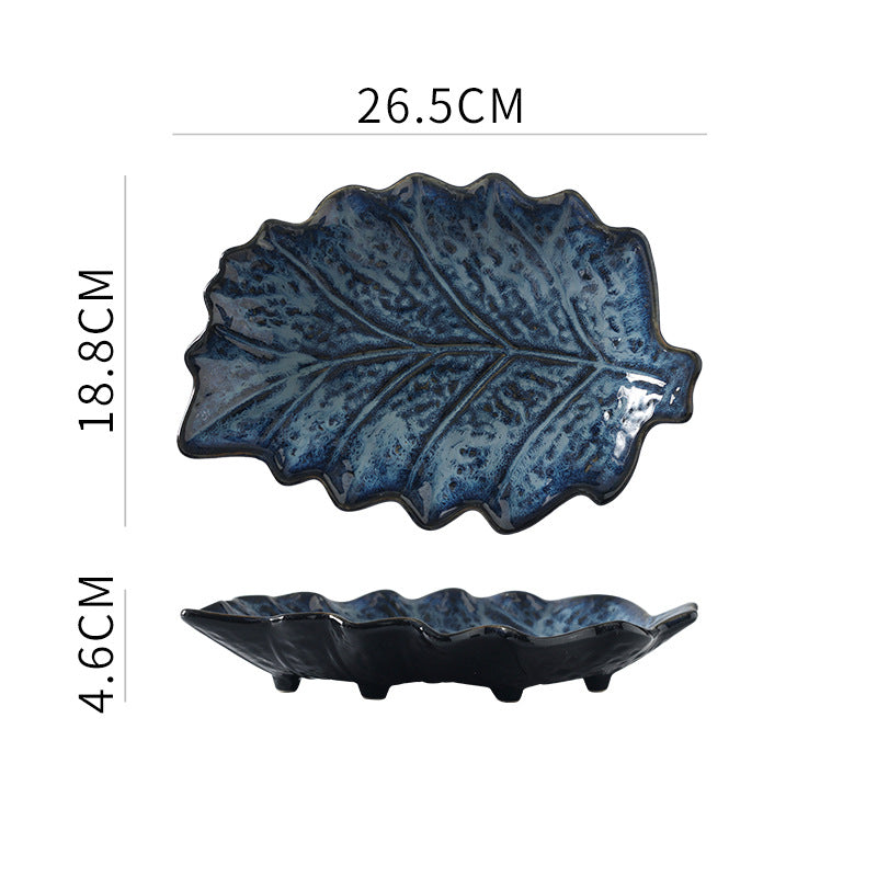 Japanese Leaf-Shaped Ceramic Plate – Elegant Home & Restaurant Tableware