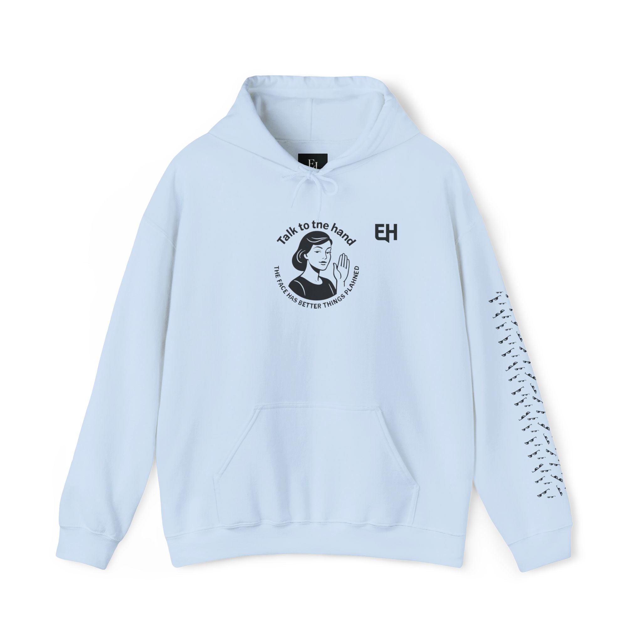 Classic White Pullover Hoodie - Talk to the hand