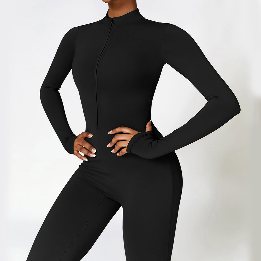 Women’s Warm Jumpsuit – Moisture-Wicking, Stretchy Fitness Activewear