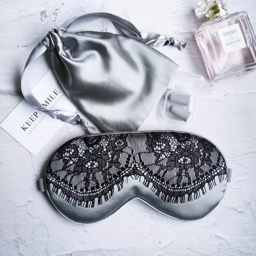 Silk & Lace Sleep Eye Mask – Relieve Eye Fatigue, Breathable & Comfortable