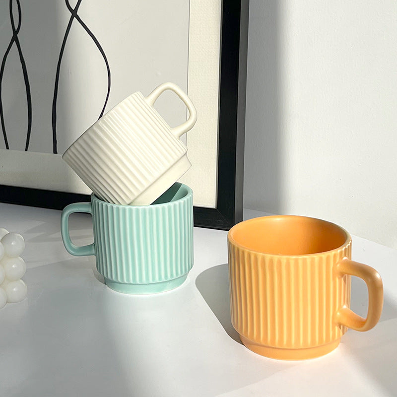 Modern Minimalist Ceramic Mug – 260ml Plain Coffee & Tea Cup