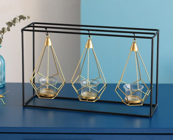 Nordic Iron Candle Holder – Stylish Block Candle Stand for Home Decor