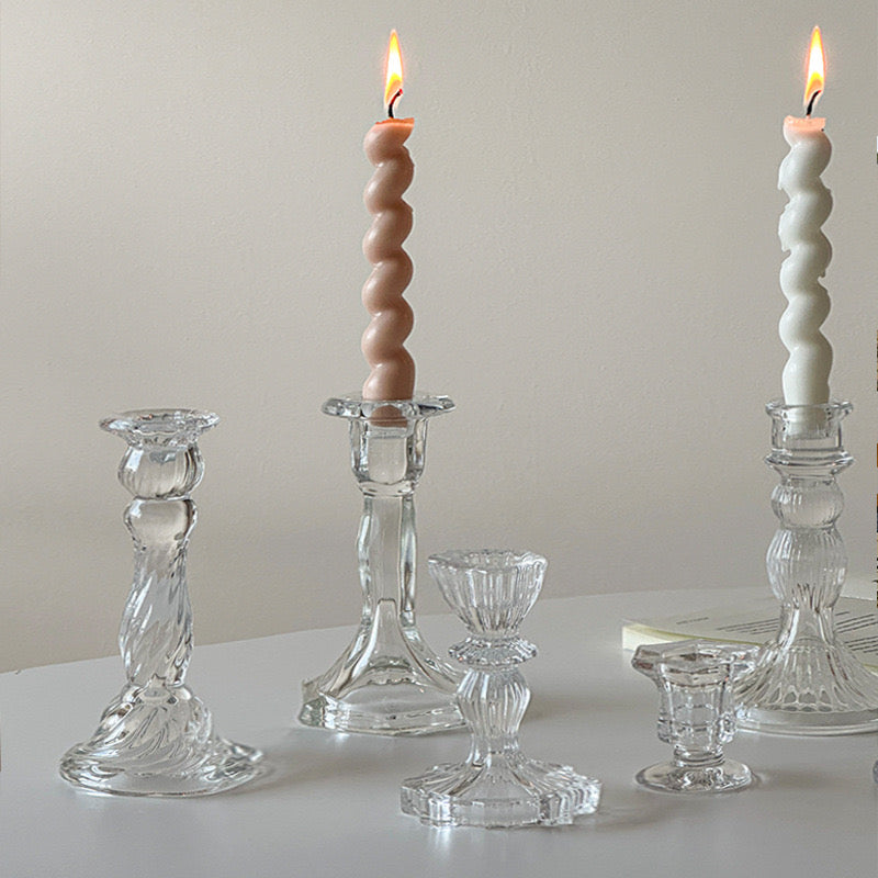 Northern European Retro Crystal Candle Holder – Elegant Glass Decor