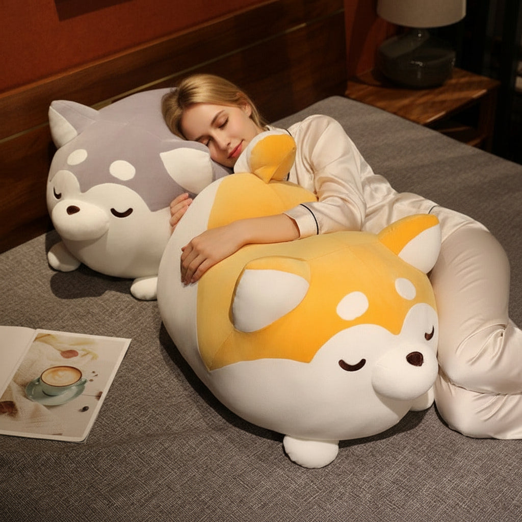 Lazy Husky Plush Toy – Soft Stuffed Animal for Kids & Home Decor