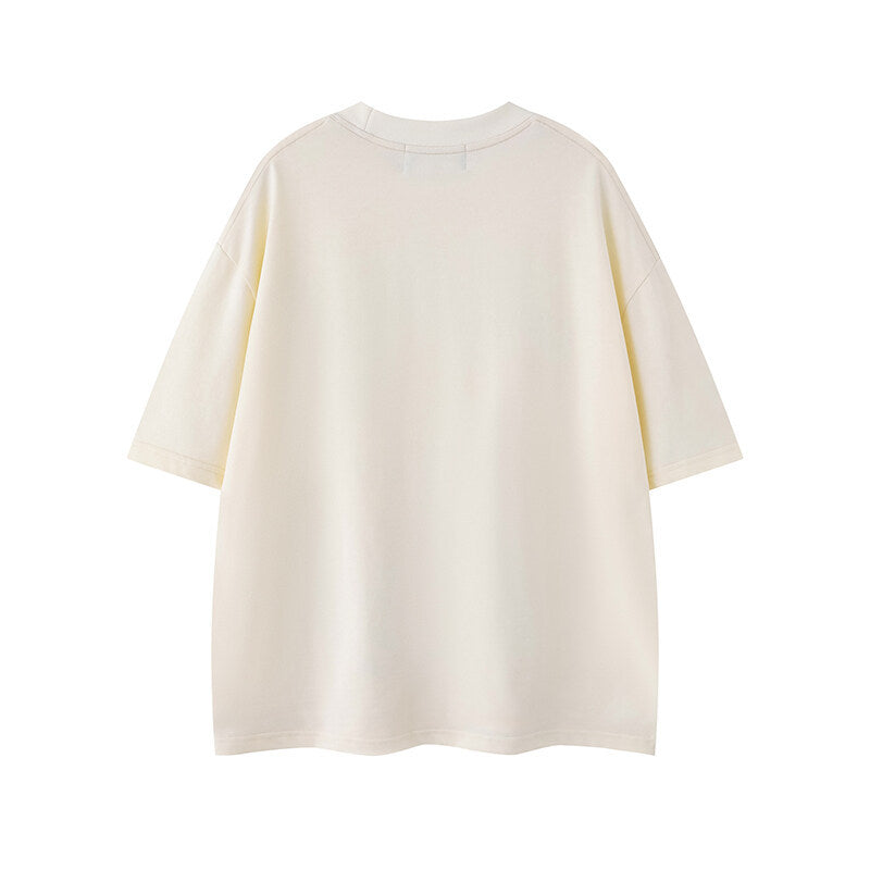 Japanese Retro Printed Unisex T-Shirt – Loose Fit, Cotton Blend, Casual Streetwear Tee