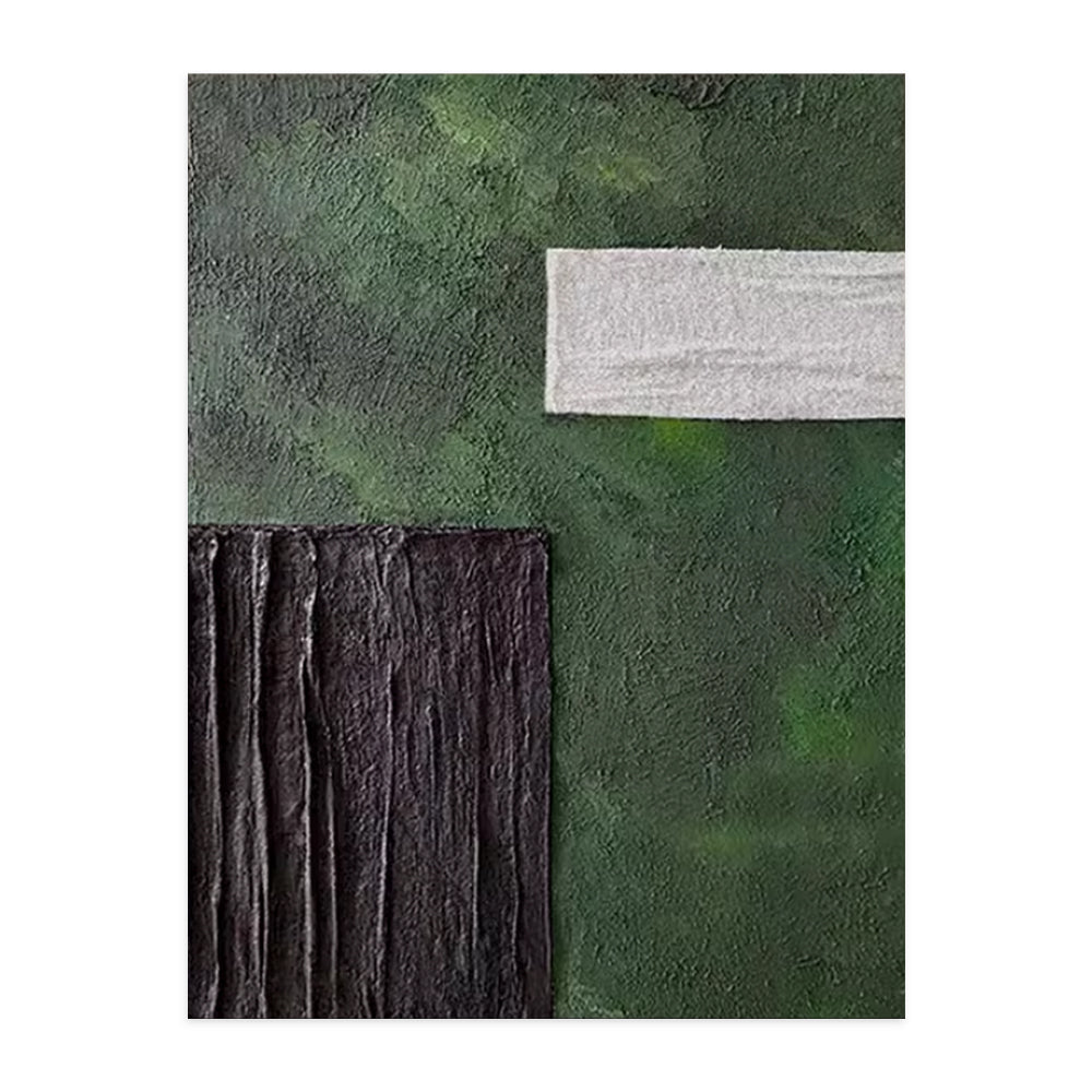 Handmade Green Abstract Oil Painting Canvas – Modern Wall Art for Home Decor