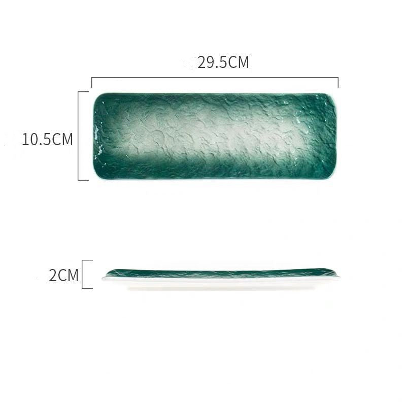 Stone Pattern Long Plate – Elegant Ceramic Serving Plate