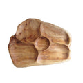 Natural Wood Root Fruit Plate – Handmade 5-Grid Serving Tray