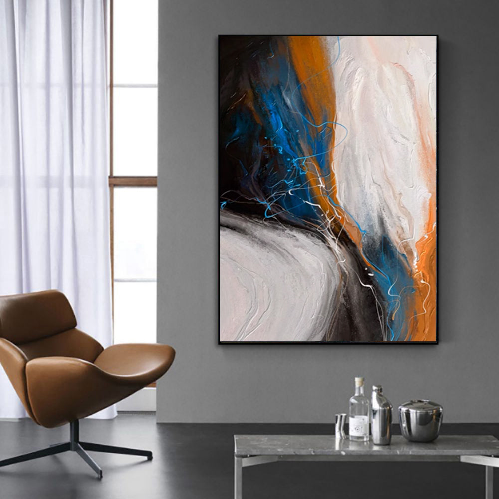 Handmade Modern Abstract Oil Painting – Canvas Wall Art for Home Decor