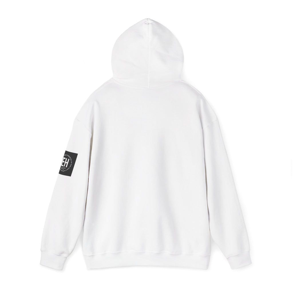 Classic White Pullover Hoodie- cool kitten graphic