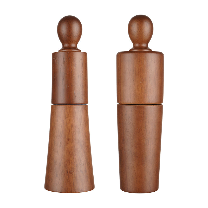 Wooden Pepper Mill & Salt Grinder Set – Oak, Ceramic & Stainless Steel Manual Kitchen Tool