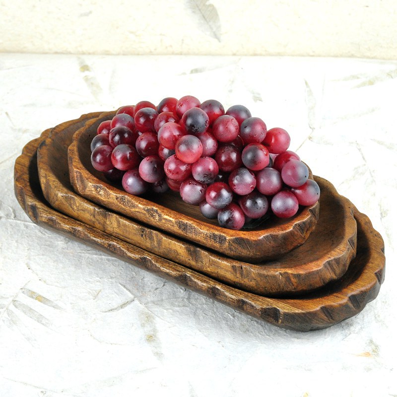 Teak Wood Fruit Plate – Wave Edge & Special-Shaped Serving Tray