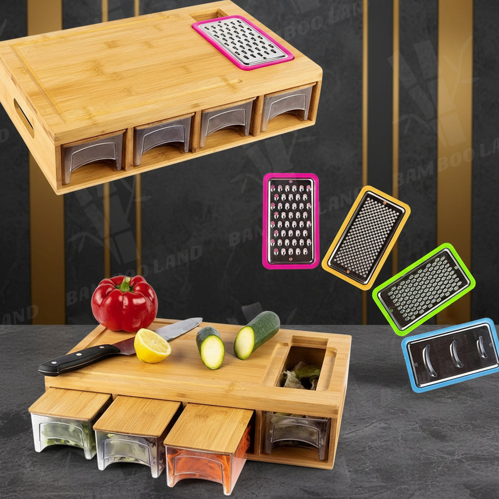 Premium Square Bamboo Cutting Board – Modern Minimalist, Mildew-Proof, Durable