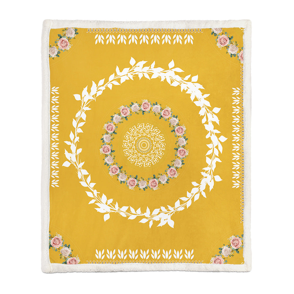 Flannel Flower Blanket – Soft Air Conditioning & Napping Throw