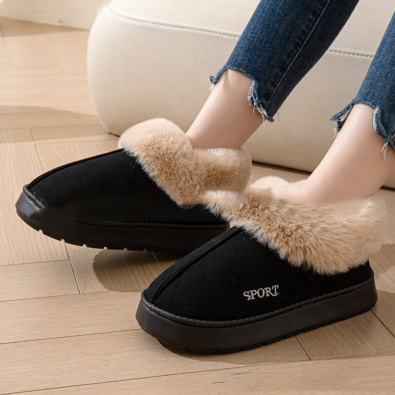 Cozy Plush Faux Fur Slippers for Women – Non-Slip Indoor