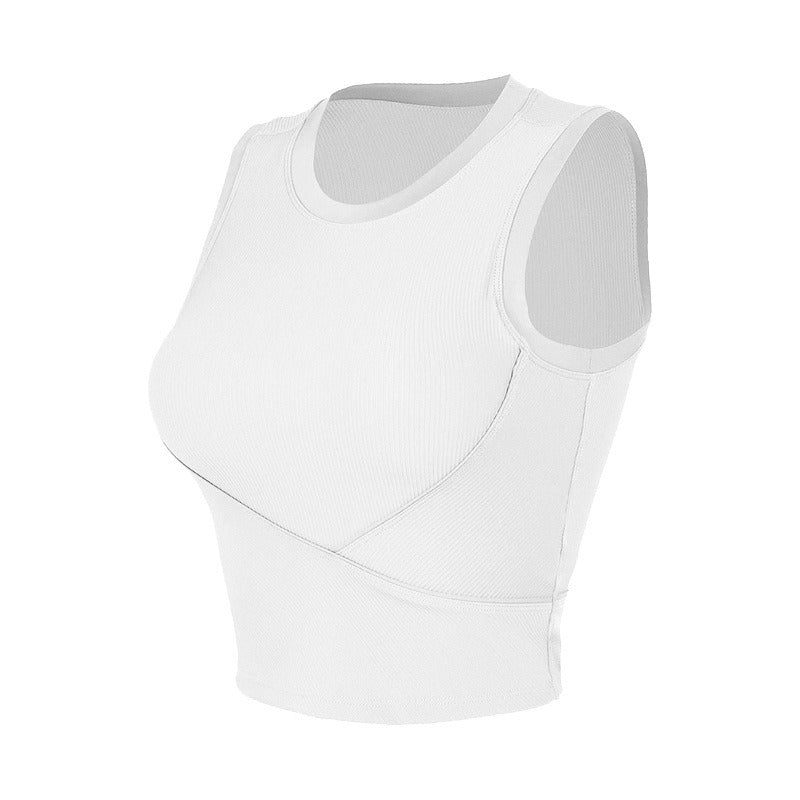 Rib Running Sports Tank Top for Women – Moisture-Wicking Yoga & Fitness Vest