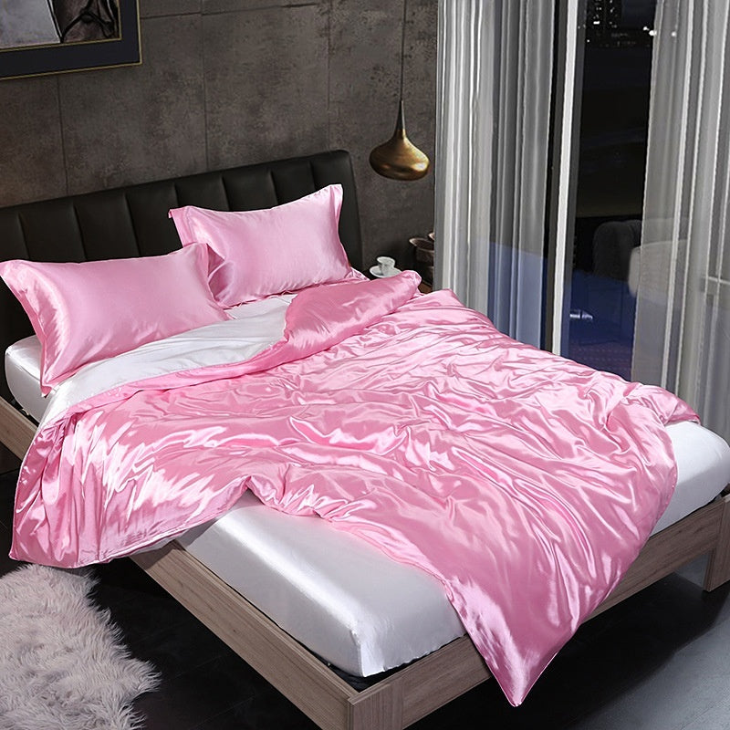 Luxurious Four-Piece Mulberry Silk Quilt Cover – Soft, Breathable & Elegant Bedding Set
