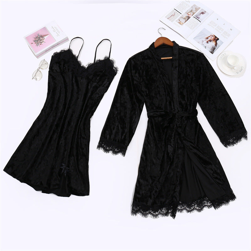 Luxury Velvet Women’s Nightwear Set – Soft, Breathable Sleep Dress & Cozy