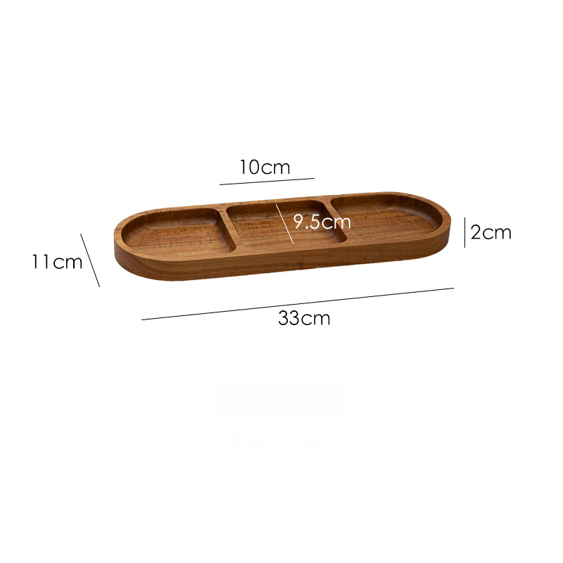 Acacia Wood Oval Retro Divided Plate – Durable, Stylish & Eco-Friendly