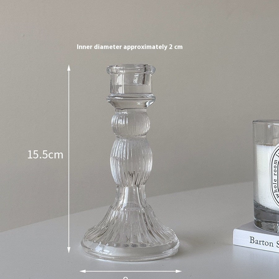 Northern European Retro Crystal Candle Holder – Elegant Glass Decor