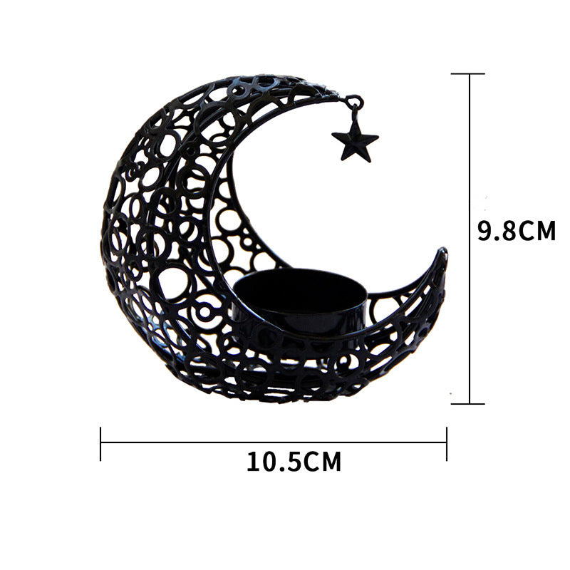 Eid Moon Candle Holder – Metal Crescent Tealight Stand for Home Decor