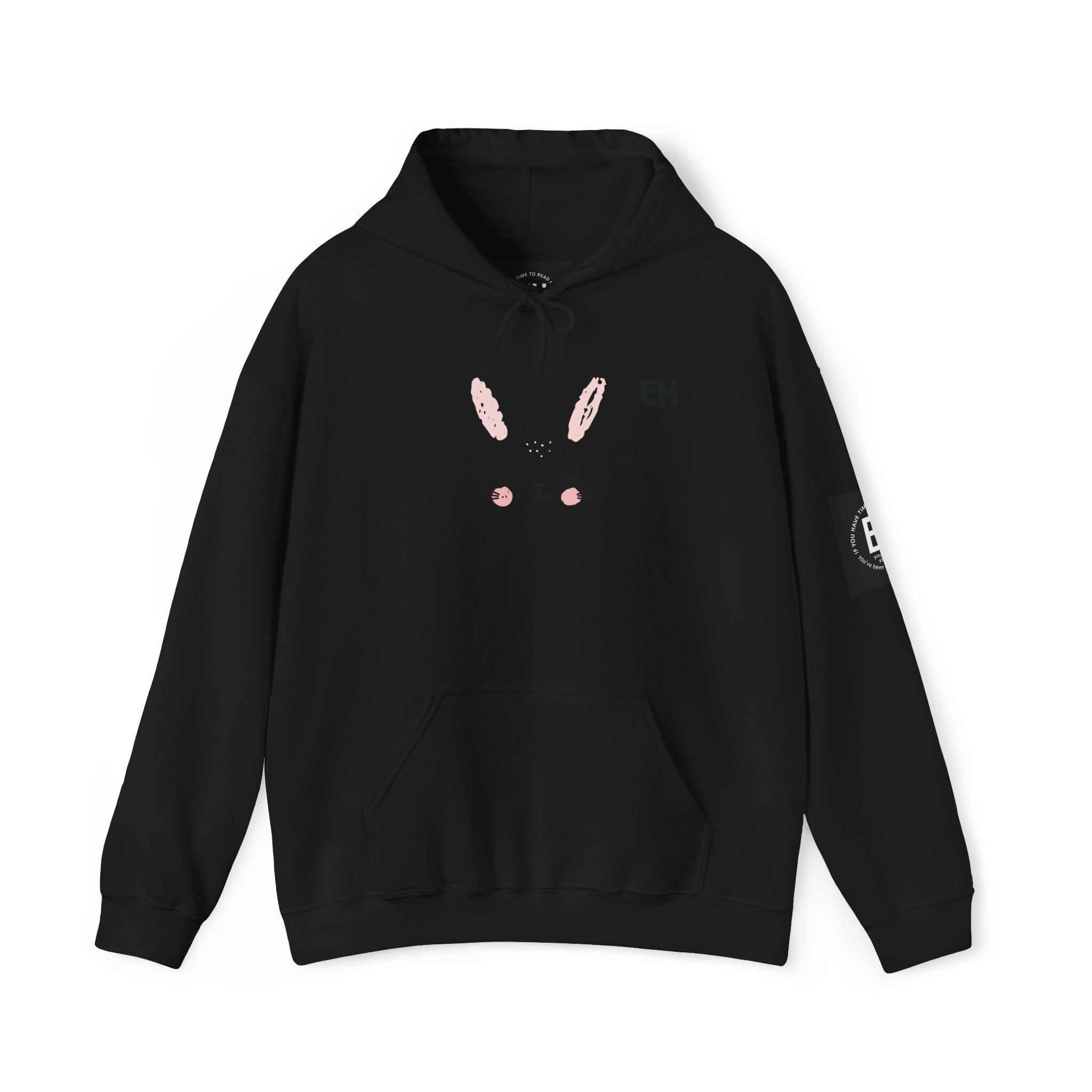 Classic White Pullover Hoodie - Bunny graphic