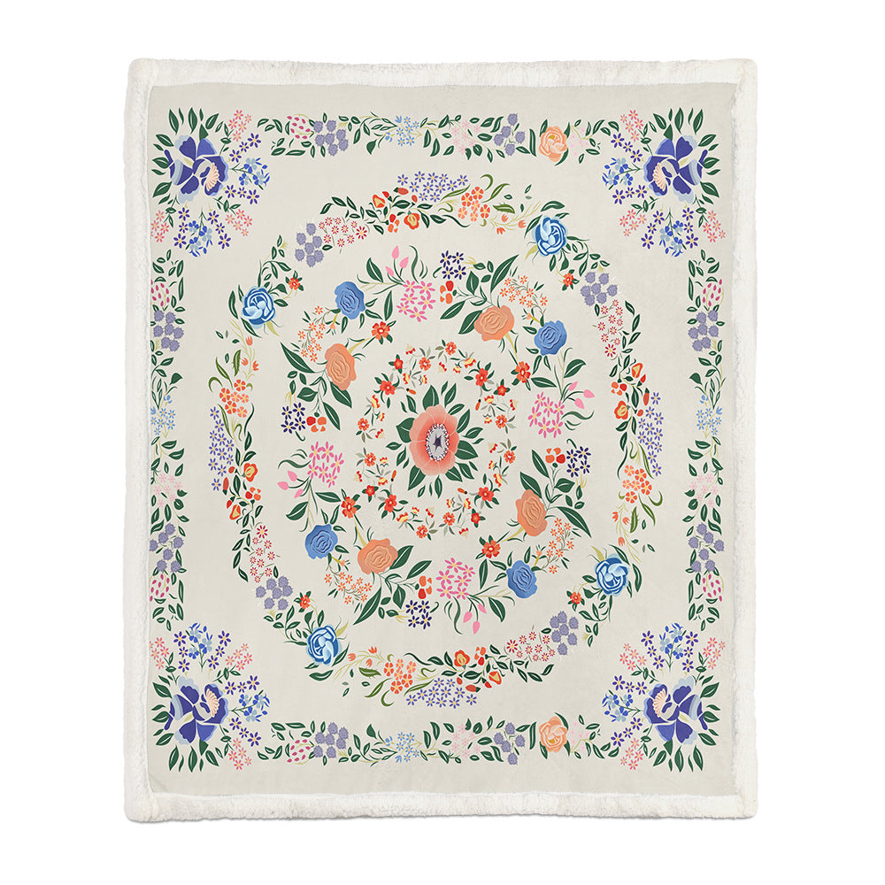 Flannel Flower Blanket – Soft Air Conditioning & Napping Throw