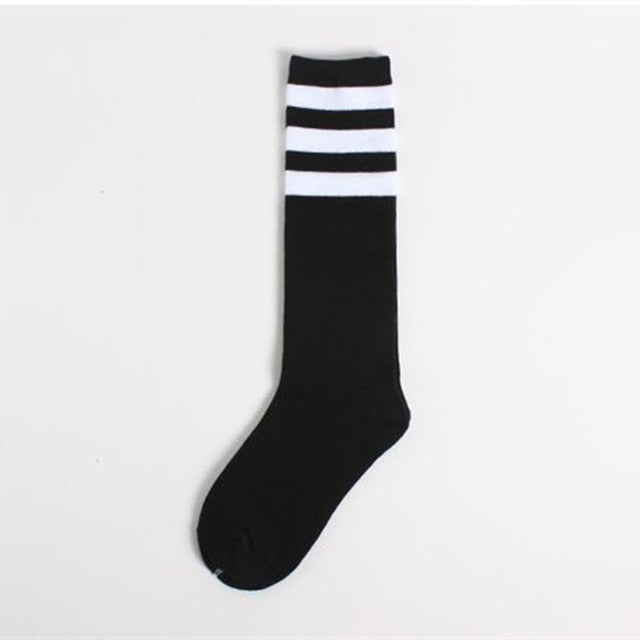 Three Stripes Cotton Socks – Unisex HipHop Skate Socks | Harajuku Style Long & Short Funny Art Meias