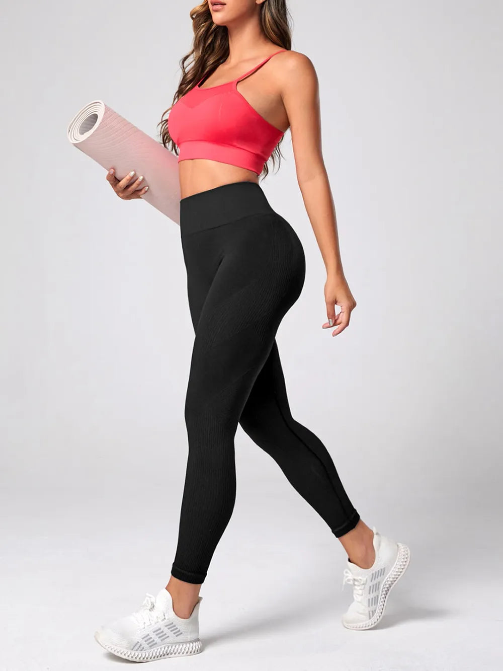 High Waist Active Leggings – Black Tight Fit Workout & Casual Leggings