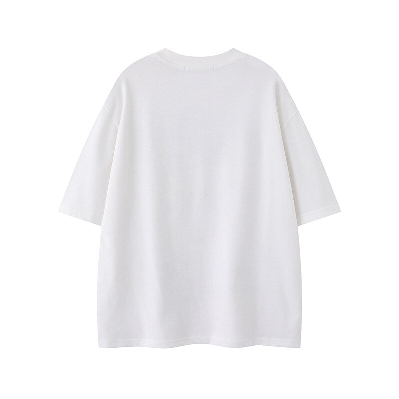 Japanese Retro Casual T-Shirts for Women | Loose Fit Short Sleeve Cotton Blend