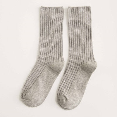 Women’s Retro Striped Cotton Socks – Soft, Breathable & Stylish Everyday Casual Socks
