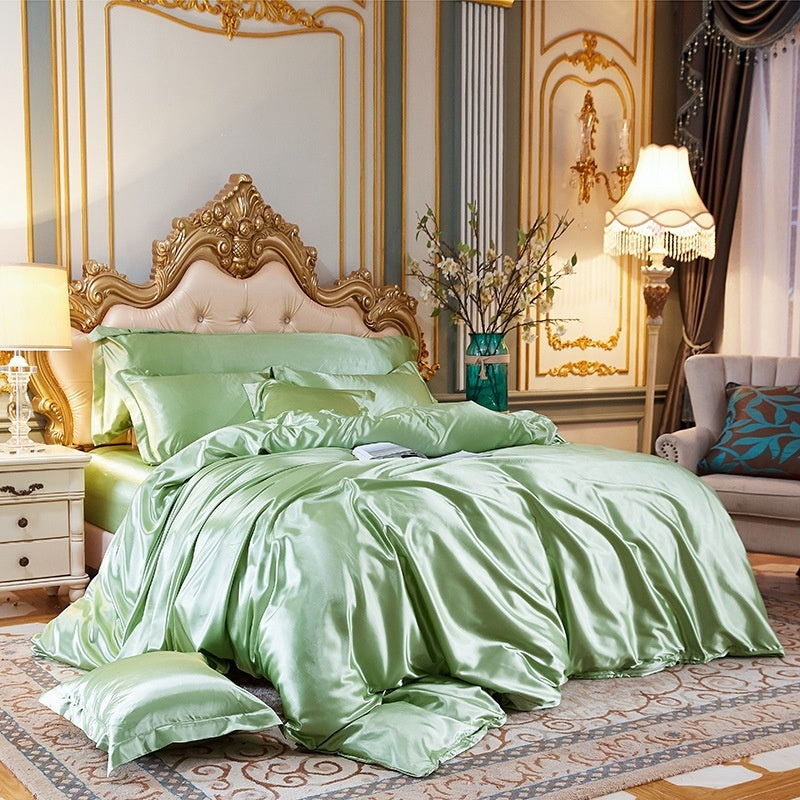 Luxurious Four-Piece Mulberry Silk Quilt Cover – Soft, Breathable & Elegant Bedding Set