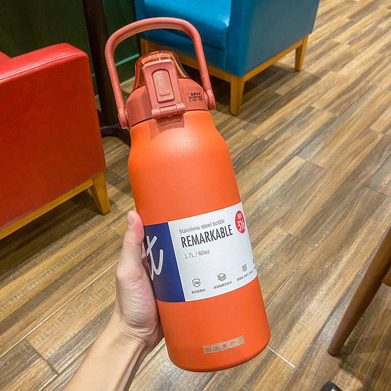 Large Capacity Stainless Steel Insulated Cup with Straw – 1300ml & 1700ml | Leak-Proof Outdoor Sports & Fitness Bottle