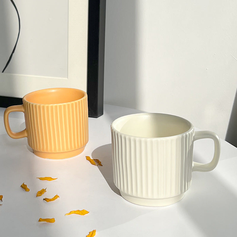 Modern Minimalist Ceramic Mug – 260ml Plain Coffee & Tea Cup