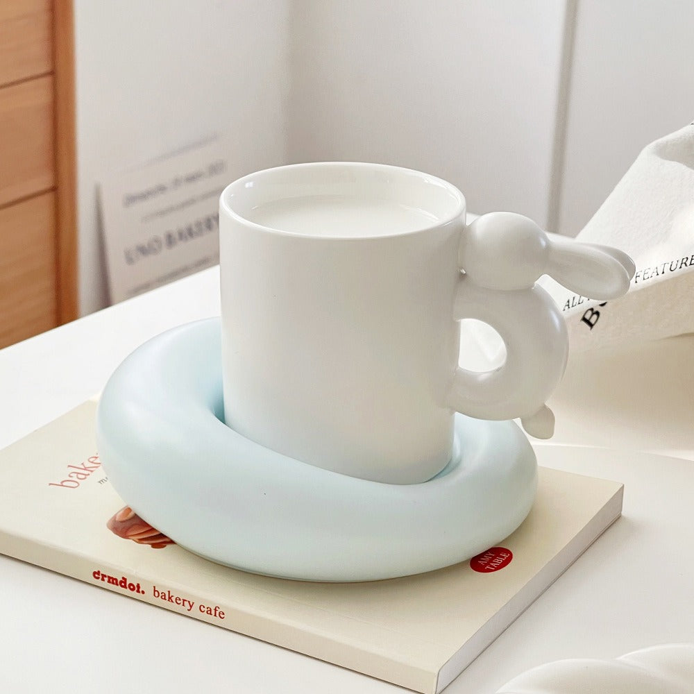 Cute Ceramic Mug with Lid & Handle – Coffee Cup