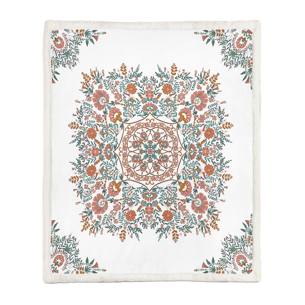 Flannel Flower Blanket – Soft Air Conditioning & Napping Throw