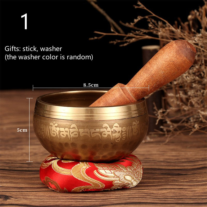 Tibetan Nepal Handmade Singing Bowl Set – Buddha Mantra Meditation & Wellness Sound Bowl