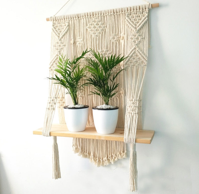 Bohemian Macrame Wall Hanging – Handmade Cotton Rope Boho Decor