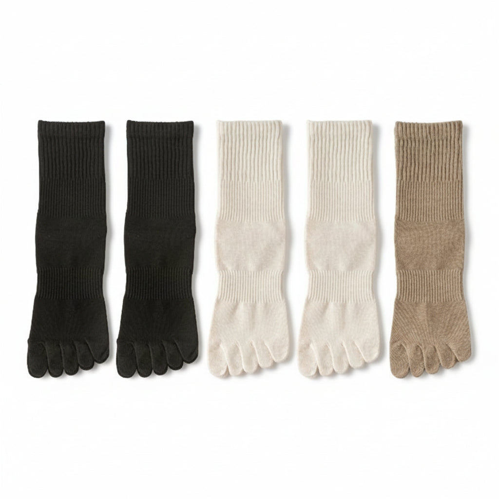 5 Pairs Women’s Five-Finger Cotton Socks – Breathable, Antibacterial Split Toe Socks for Everyday Comfort