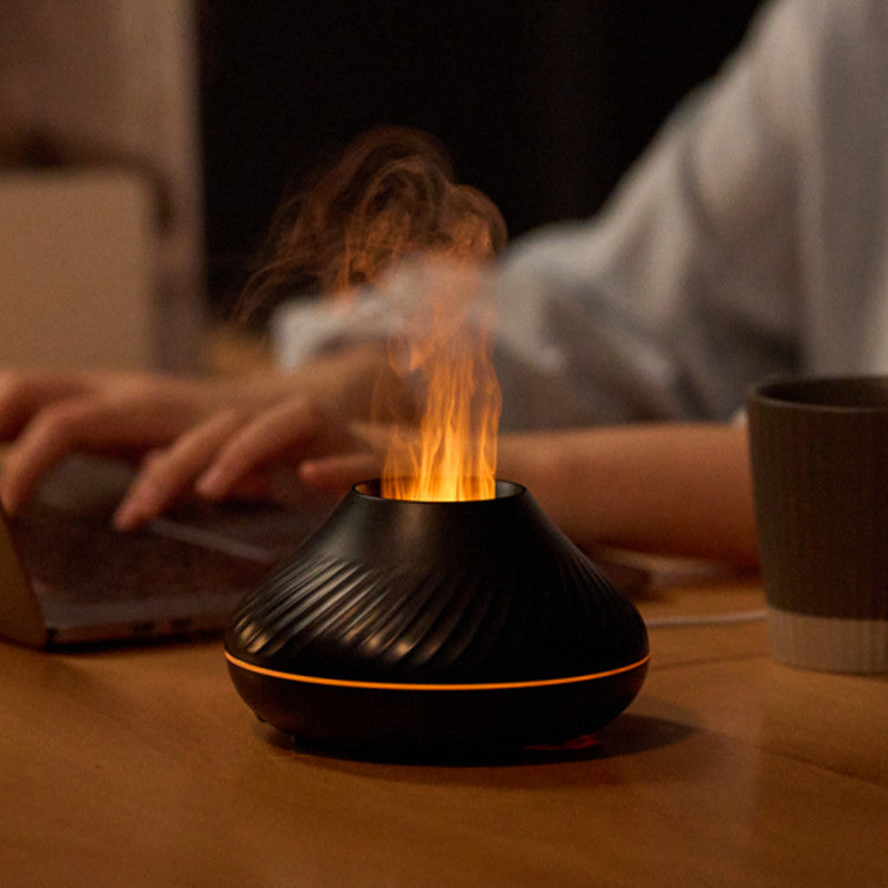 Flame Aroma Diffuser – Flame Humidifier & Essential Oil Aromatherapy Volcano Diffuser