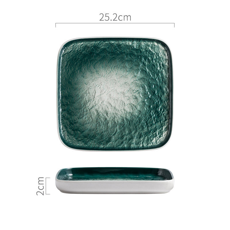 Stone Pattern Long Plate – Elegant Ceramic Serving Plate