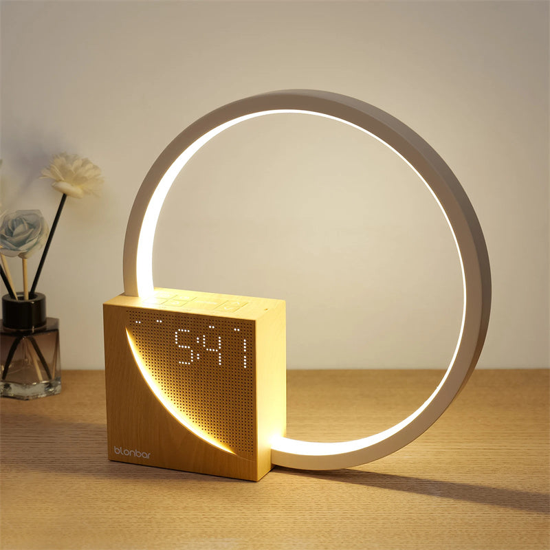 Bedside Touch Table Lamp with Natural Sounds & Alarm Clock – 3-Level Dimmable LED Wake-Up Light for Home & Bedroom